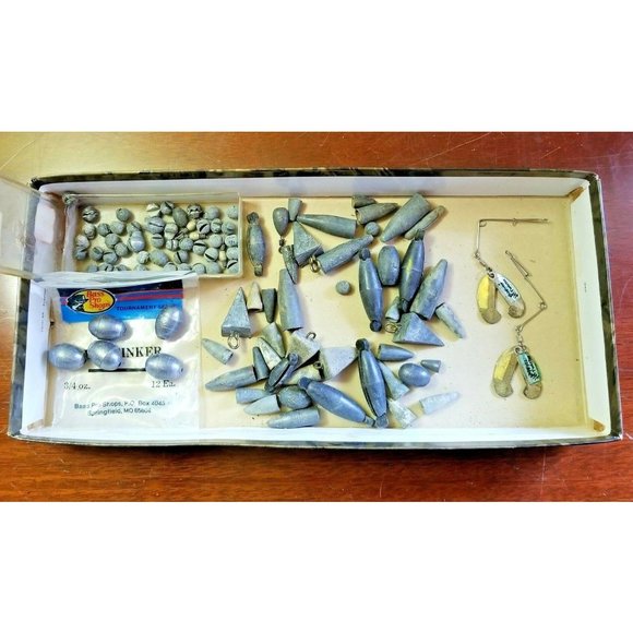 Fishing Weights Lot 70 plus Vintage Various Sizes  Metal Lures Mister Twister - Picture 1 of 8
